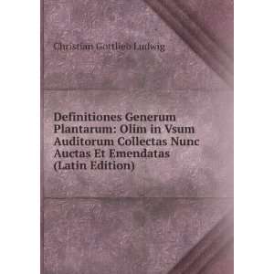   (Latin Edition) Christian Gottlieb Ludwig  Books