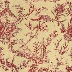  54 Wide Waverly Oriental Toile Colonial Red Fabric By 