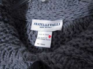 Fratelli Talli Knitted Poncho, Women Sm/Med, Gray, Acrylic/Wool  