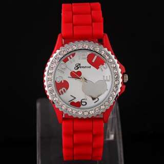   Classic Gel Silicone Crystal Men Lady Jelly Watch Gifts ,A26  