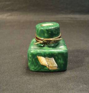 AWESOME LIMOGES PORCELAIN TRINKET/ PILL BOX INKWELL  