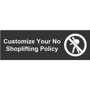 No Shoplifting Symbol Sign Trumpeteur Frosted, 12 x 4 