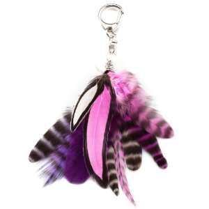   Lily Feather Collar Charm, OSFA, Pink/Purple/White