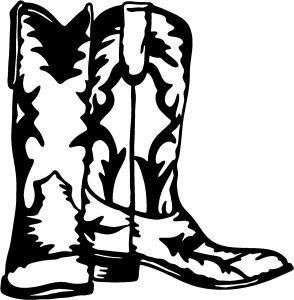 WESTERN COWBOY COWGIRL BOOTS SPURS KICKERS STICKER/DECAL CHOOSE SIZE 