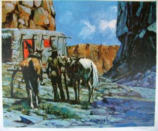 Western Limited Edition Lithograph Horses Cowboy ART  