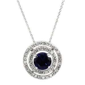  Lassos Round Sapphire Pave Fashion Necklace Jewelry