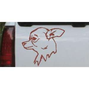 Brown 24in X 21.8in    Chihuahua Animals Car Window Wall Laptop Decal 