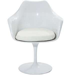  Eero Saarinen Style Tulip Arm Chair with White Cushion 