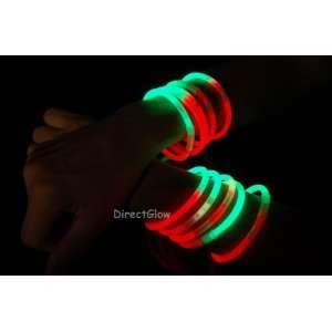   BI COLORED RED/GREEN Glow Bracelets with FREEBIES Toys & Games