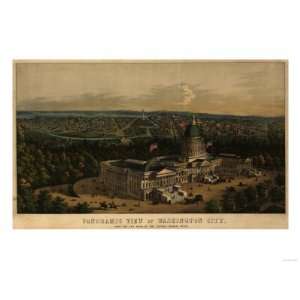 District of Columbia, Washington   Panoramic Map Premium Poster Print 