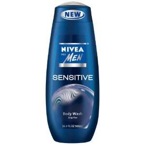 Nivea For Men Sensitive Hair and Body Wash, 16.9 Ounce Bottle (Pack of 