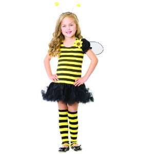 Lets Party By Leg Avenue Honey Bee Child Costume / Black/Yellow   Size 