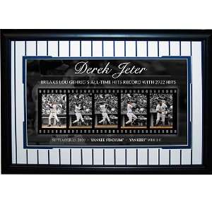 Derek Jeter Yankees All Time Hits Leader Filmstrip Framed 10x17 