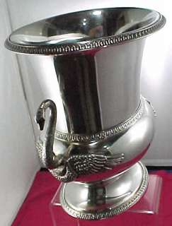 BUCCELLATI EMPIRE Sterling Silver CHAMPAGNE BUCKET with SWAN HANDLES 