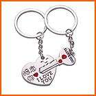 DOGHOUSE KEYCHAIN HEART PHOTO COLLECTIBLE METAL SILVERTONE FANCY 