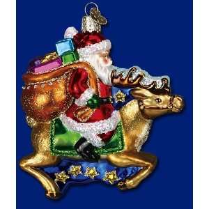  Santa on Reindeer Ornament 