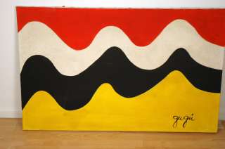 Mid Century Modern Abstract Oil in Canvas Eames Era  