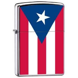  Zippo Custom Lighter Puerto Rico Flag High Polish Chrome 