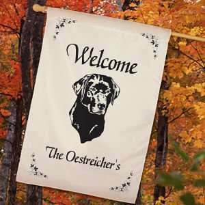  Personalized Dog Breed Welcome House Flag Patio, Lawn 