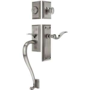 Fifth Avenue Entry Lock Set in Antique Pewter Finish with Right Handed 