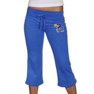 Kansas Jayhawks Ladies Royal Blue Mirage French Terry Slub Capri Pants