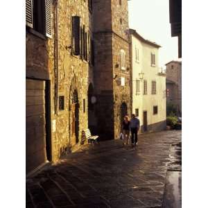  Couple Walking on Narrow Street, Radda in Chianti, Tuscany 