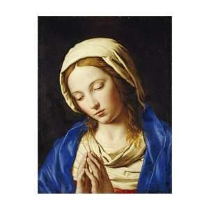  Madonna At Prayer by Giovanni Battis Salvi. size 20.5 