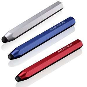  3 Pack of Just Mobile Universal AluPen Stylus ( Blue + Red 