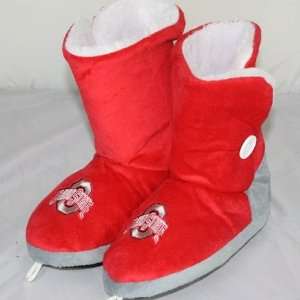   Buckeyes Womens Team Color Button Boot Slippers