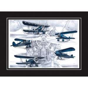  Waco Biplane Vintage Aviation Art   Limited Edition Print 