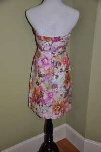 CREW Womens Watercolors Strapless Dress 6 NEW  