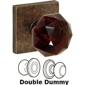  Double dummy amber crystal glass knob with square rose in 