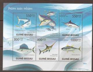 BISSAU 2009 MARINE FISH SPEED RECORDS SHEETLET MNH  