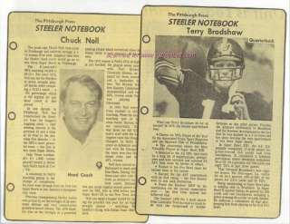 1979 STEELERS notebook photo, CLIFF STOUDT, Y.S.U.  