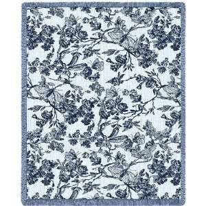  Amelias Garden Navy   69 x 48 Blanket/Throw