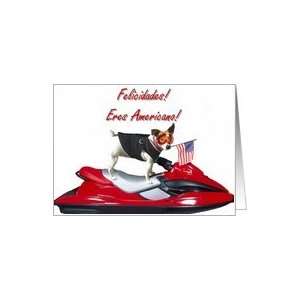  Felicidades eres Americano Jack Russell Terrier Card 