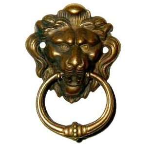  Lion Head Ring Pull 1 5/8   Antique Patina