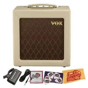 VOX AC4TV 4 Watt 1x10 Inch Guitar Combo Amp Bundle with 10 Foot 