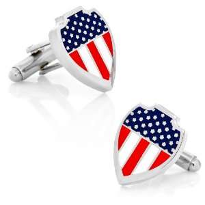  American Flag Shield Cufflinks Jewelry