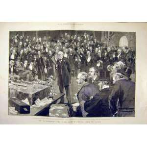  1892 No Confidence Vote House Commons Gladstone Print 