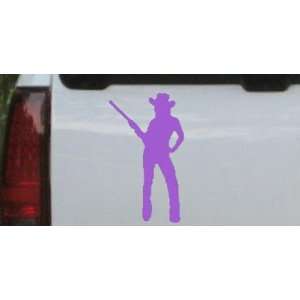 Purple 24in X 13.8in    Cowgirl With Gun Western Car Window Wall 