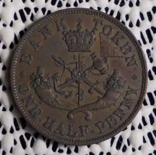 1850 CANADA HALFPENNY BANK TOKEN  