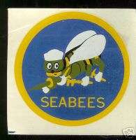 WW II SEABEES unused DECAL n+ Bag + INSTRUCTIONS  