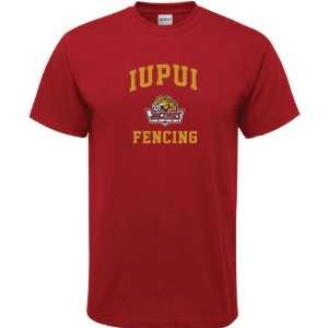  IUPUI Jaguars Cardinal Red Fencing Arch T Shirt Sports 
