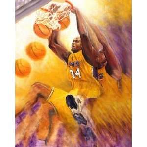  Shaquille ONeal Los Angeles Lakers Print by Ben Teeter 