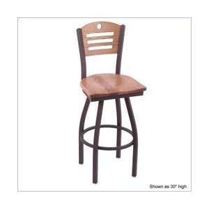  Pewter Holland Bar Stool Co. Voltaire 36 High Wooden Seat 