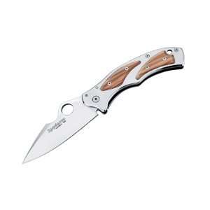 Spyderco Volpe, Stainless Handle With Blonde Olivewood 