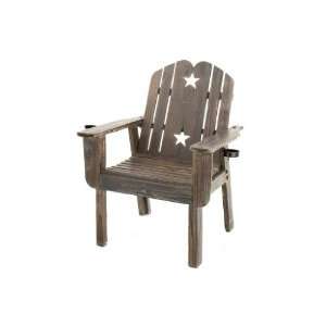  Washed Wood Star Slat Chair With Cup Holder Metal 56 X 28 