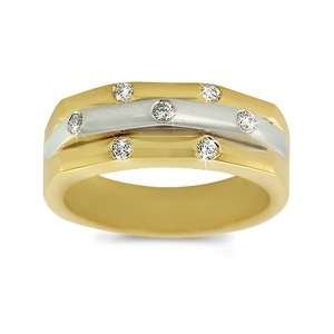  CleverEves Petit Orbital Diamond Ring in Two Tone 18k 