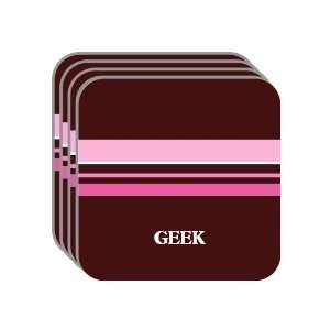   GEEK Set of 4 Mini Mousepad Coasters (pink design) 